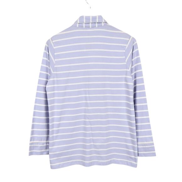 NWT J.Crew Factory Two Piece Long Sleeve Striped Knit Pajama Set Blue Medium - Picture 3 of 13